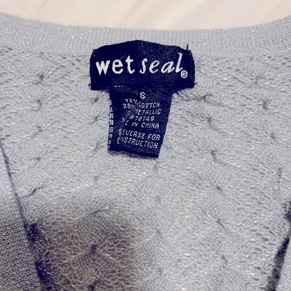 Wet Seal Sparkly Grey Button Down Cardigan - Picture 3 of 8